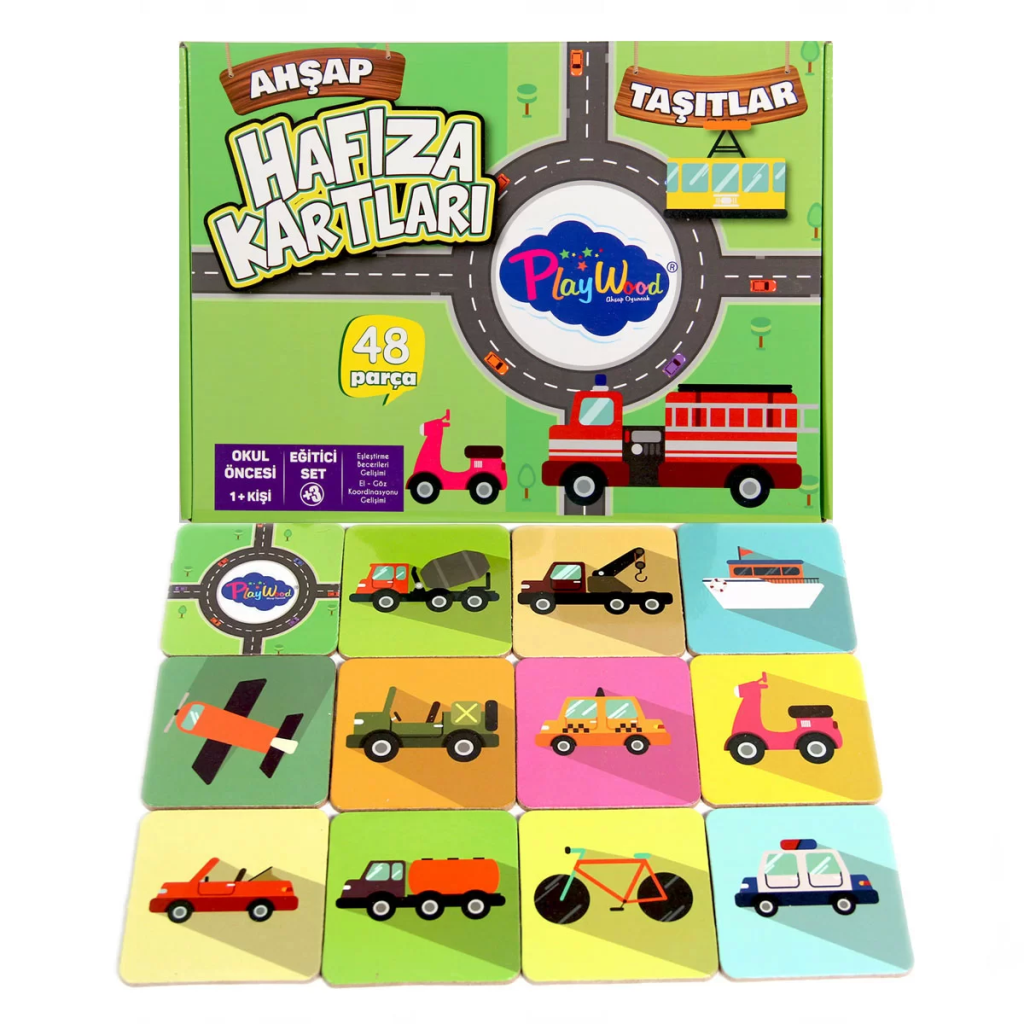Nessiworld Playwood Wooden Memory Cards Vehicles