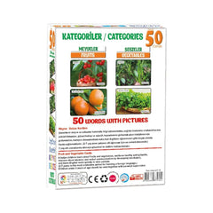 Nessiworld 50 Fruits and Vegetables with Pictures English Support