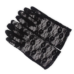 Nessiworld Black Color Wrist Length Lace Gloves Adult Size