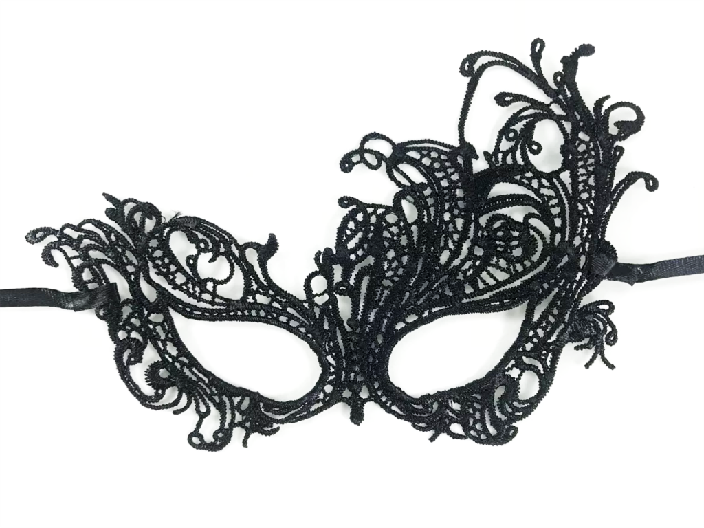 NessiWorld Black Color Lace Cut Lace Embroidered Prom Party Mask No. 1