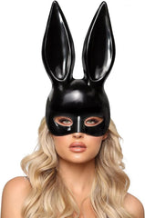 Masque de lapin extra-luxe Nessiworld noir à longues oreilles 35 x 16 cm