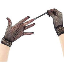 Gants Nessiworld noirs en lycra tricotés pour les doigts, taille adulte