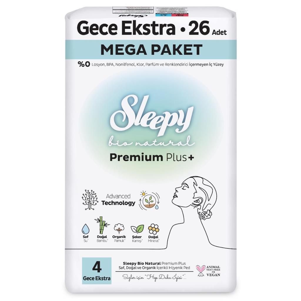 Nessiworld Sleepy Bio Natural Premium Plus Mega Extra Night Pad 26 Pieces