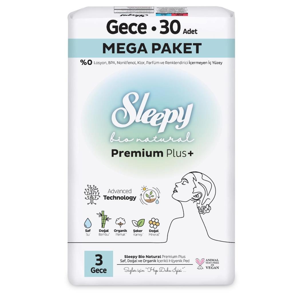 Nessiworld Sleepy Bio Natural Premium Plus Mega Gece Ped 30 Adet