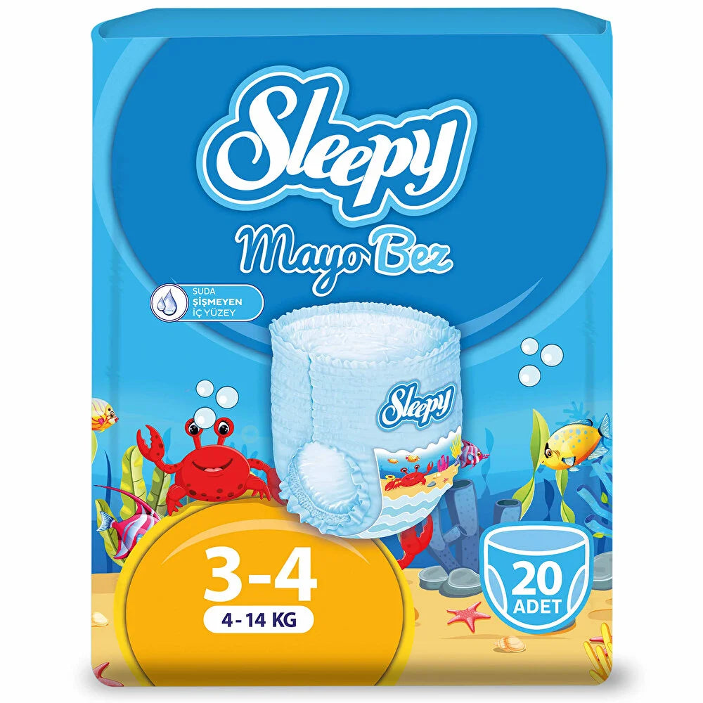 Culottes de bain Nessiworld Sleepy, taille 3-4, 4-14 kg, 20 pièces