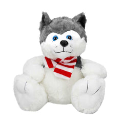 Nessiworld Sunman Sitting Husky Plush Dog with Scarf 30 cm