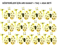 Nessiworld Okul Gösterileri için 12&amp;#39;li Arı Kanadı Seti - Etkinlik Kanatları