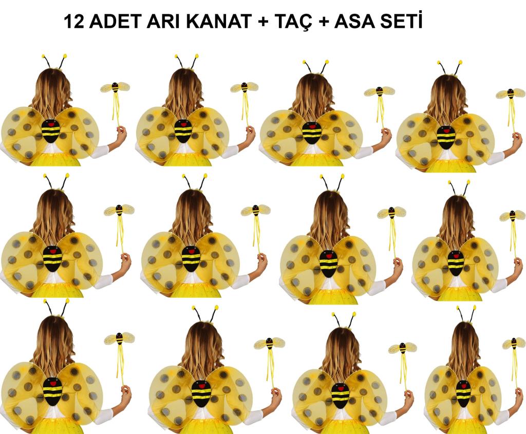 Nessiworld Okul Gösterileri için 12&amp;#39;li Arı Kanadı Seti - Etkinlik Kanatları