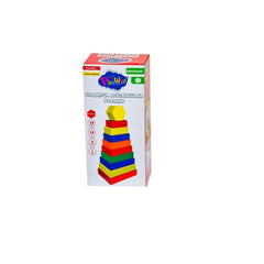 ONY-393 Wooden Rectangular Colored Tower - Onyıl Oyuncak