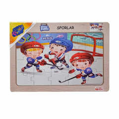 ONY-85-86-87-88 Wooden Educational Puzzle Sports -On Yıl