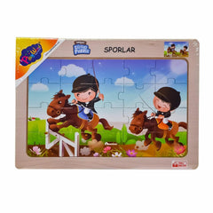 ONY-85-86-87-88 Wooden Educational Puzzle Sports -On Yıl