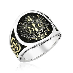 Silver Ottoman State Coat of Arms Men's Ring 