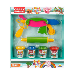 Nessiworld Play Dough Shaping Set 200 gr 6 Piece Pink Rolling Pin