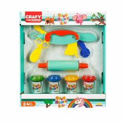 Nessiworld Play Dough Shaping Set 200 gr 6 Piece Pink Rolling Pin
