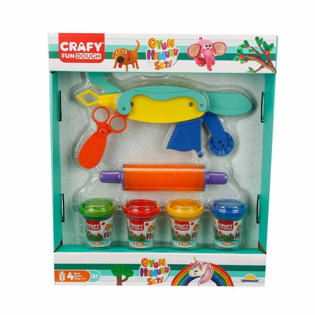 Nessiworld Play Dough Shaping Set 200 gr 6 Piece Pink Rolling Pin
