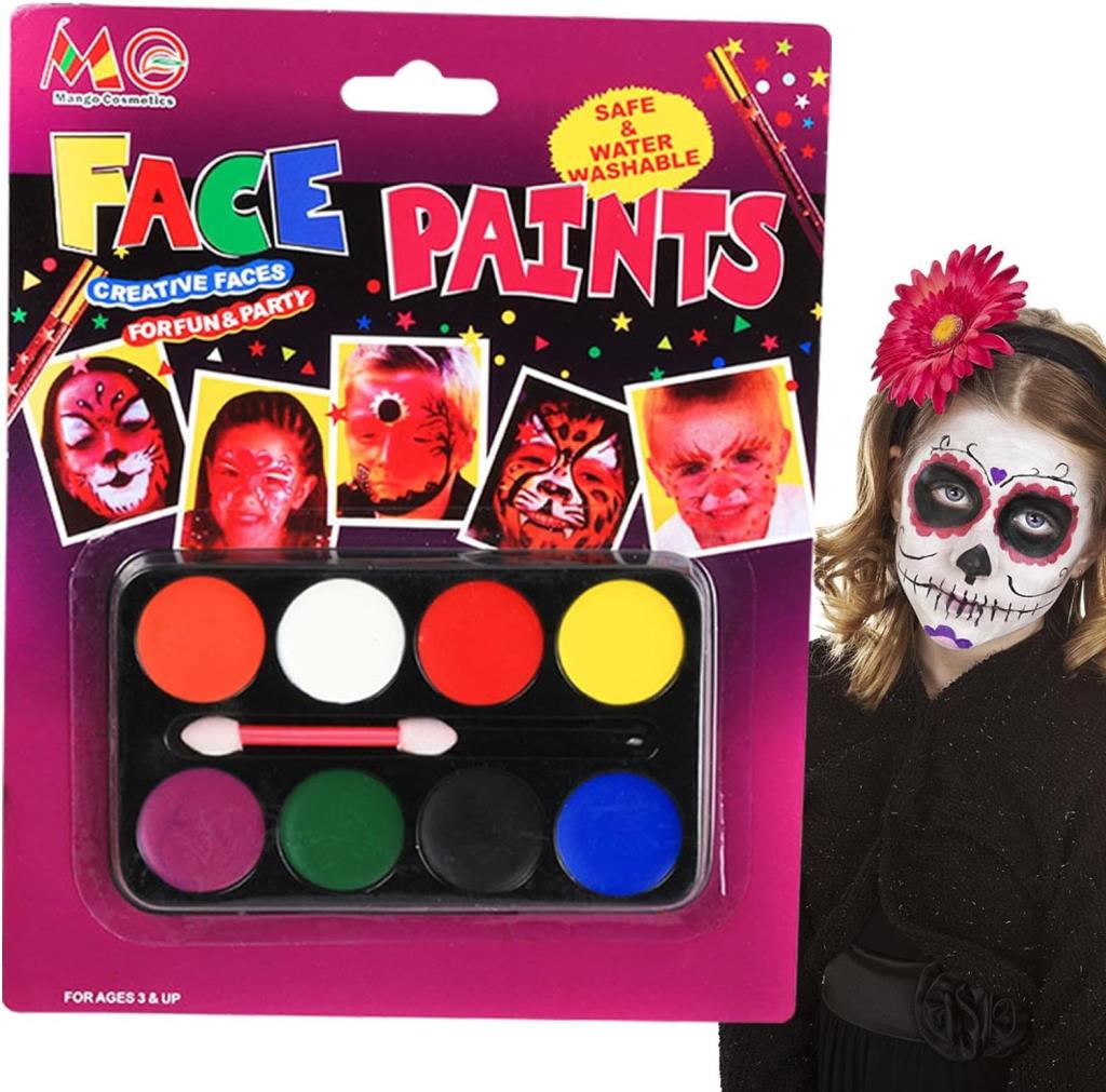 Nessiworld Clown Face Painting Set Makeup Painting Set with Brush 8 Colors