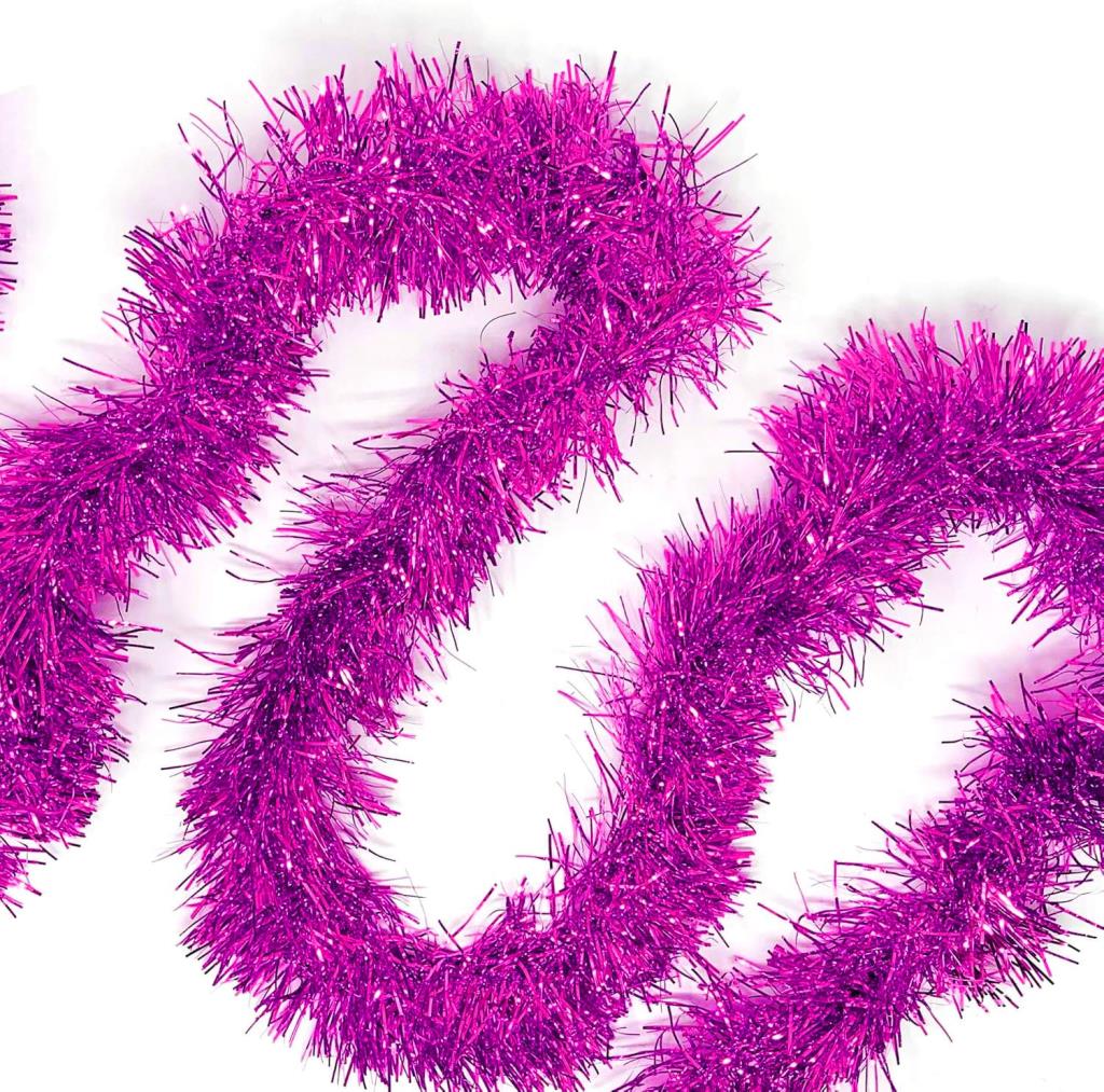 Nessiworld Mega Thick Glitter Ornament for Party 2 Meters Length 10 cm Width Fuchsia Imported