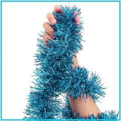 Décoration de fête à paillettes Nessiworld, 2 mètres de longueur, 6 cm de largeur, couleur bleu clair, importée