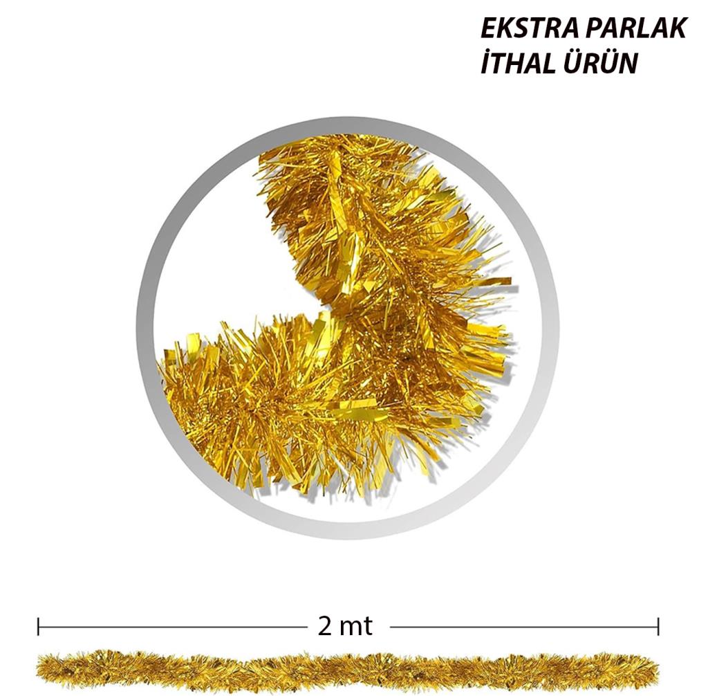 Nessiworld Party Glitter Ornament 2 Meters Length 6 cm Width Gold Color Imported