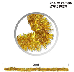 Nessiworld Party Glitter Ornament 2 Meters Length 6 cm Width Gold Color Imported
