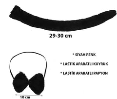 Nessiworld Plush Black Color Tail and Bow Tie Adult Child Compatible