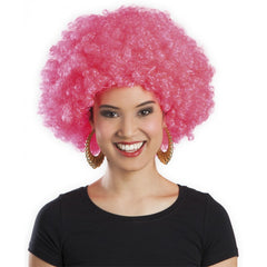 Nessiworld Pink Color Curly Afro Bonus Wig