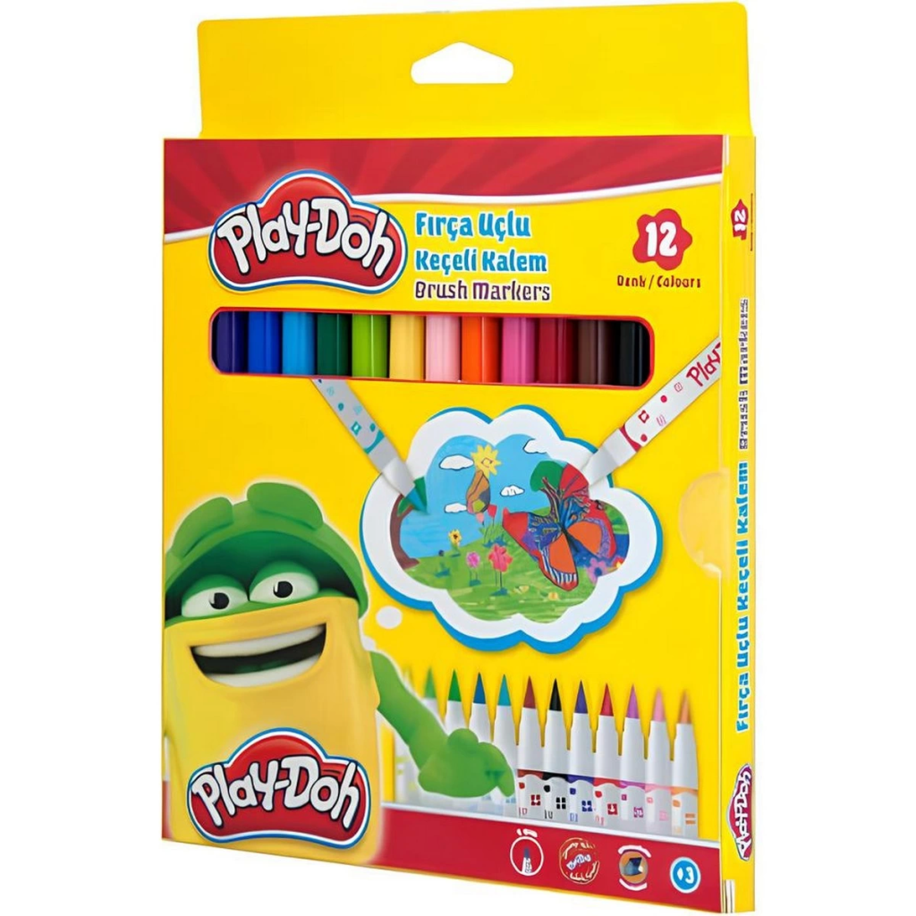 NessiWorld Play-Doh Brush Tip Felt Pen 12 Pack