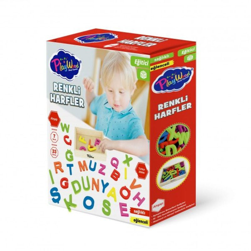 Nessiworld PlayWood Wooden Case Colorful Letters 33 Pieces 402