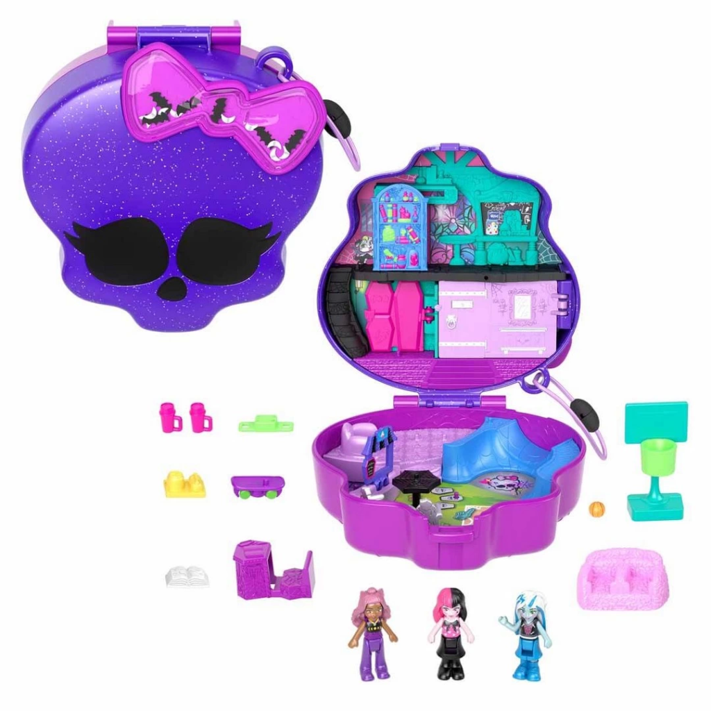 مجموعة لعبة Nessiworld Polly Pocket Monster High Compact