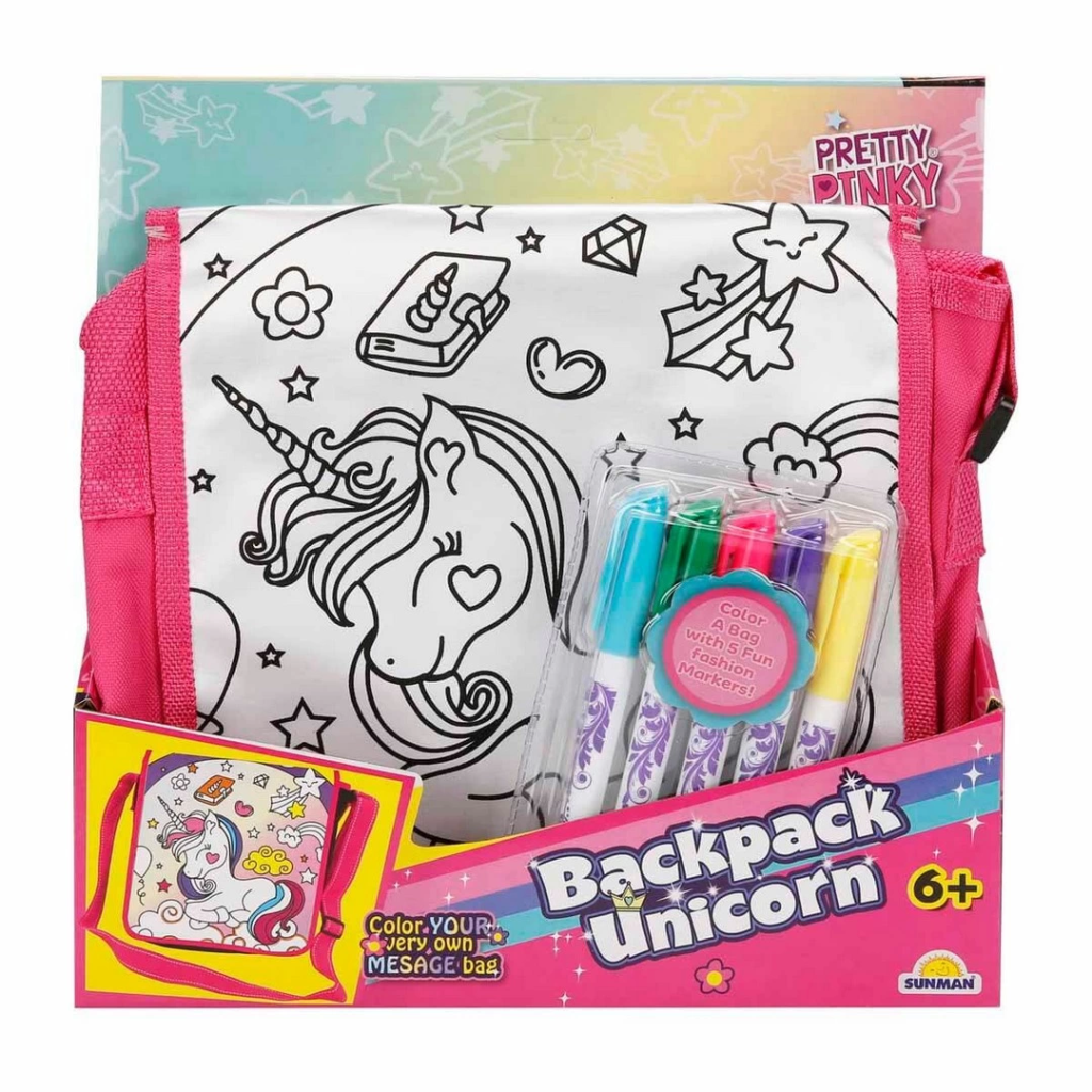 Nessiworld Pretty Pinky Paintable Patterned Unicorn Backpack