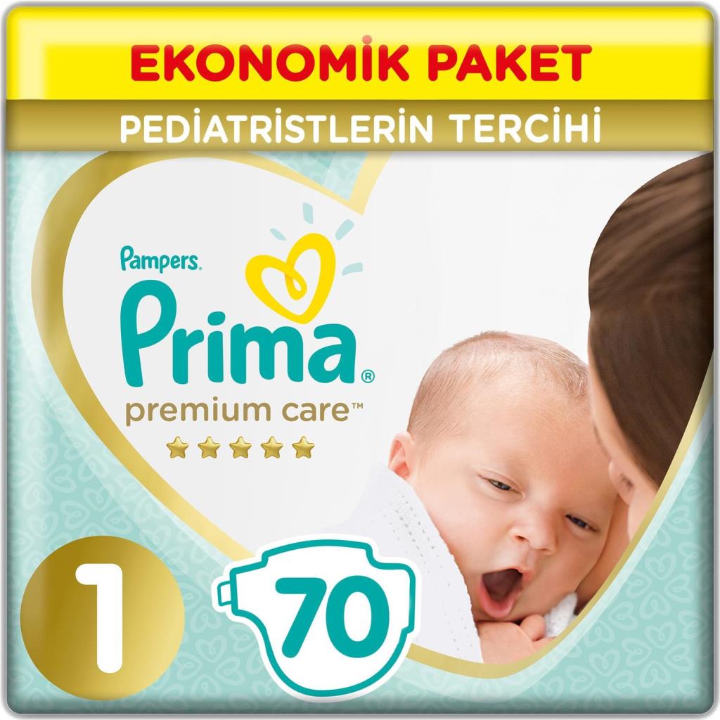 Nessiworld Prima Premium Care Baby Diaper Economic Package 1 Size 70 Pieces