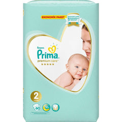 Nessiworld Prima Premium Care Baby Diaper Economic Package 2 Sizes 60 Pieces