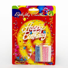 NessiWorld Colorful Candle White Happy Birthday Written Birthday Candle 12 Pieces