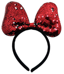 Couronne de fête à paillettes changeantes de couleur NessiWorld, rouge et argent, 20 x 16 cm
