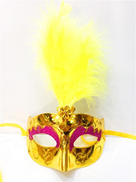 Nessiworld Colorful Feathered Venetian Party Mask Mixed Colors 12 Pieces