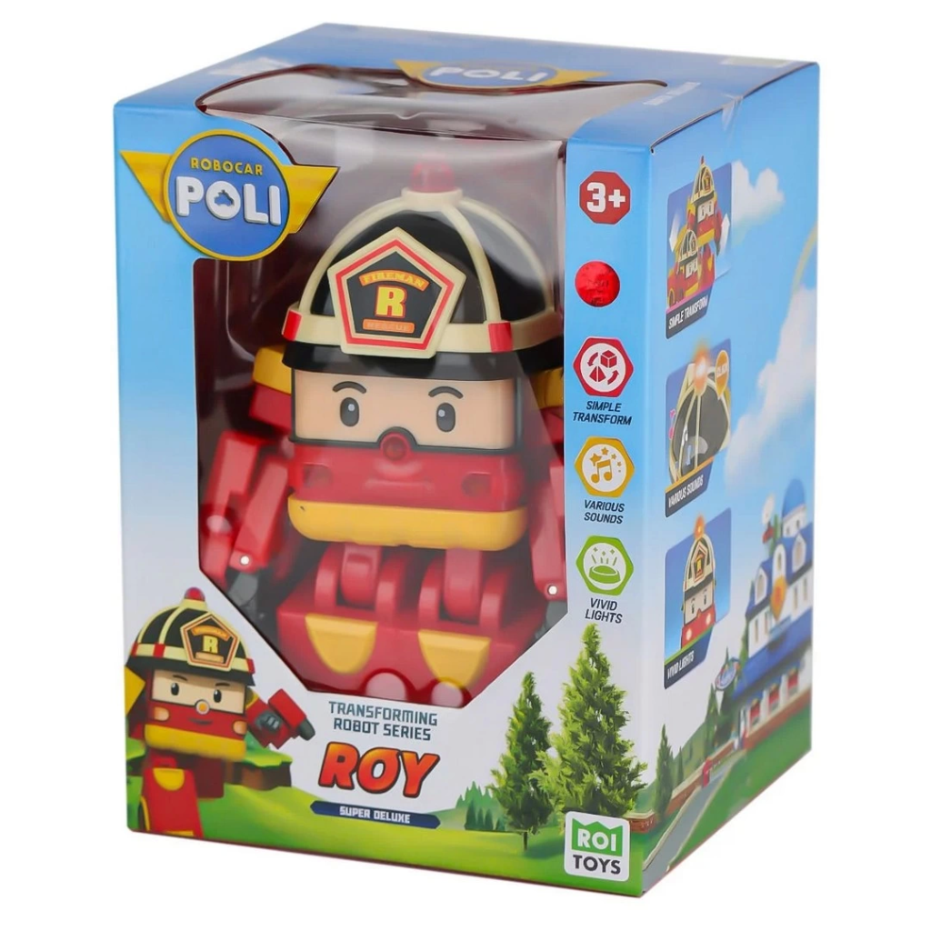 Nessiworld Robocar Poli Grand Robot Transformateur Roy avec Son et Lumière