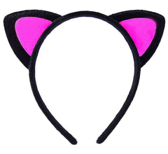 Nessiworld Cute Cat Ear Fluffy Cat Crown Black Inside Candy Pink Color 17x15 cm