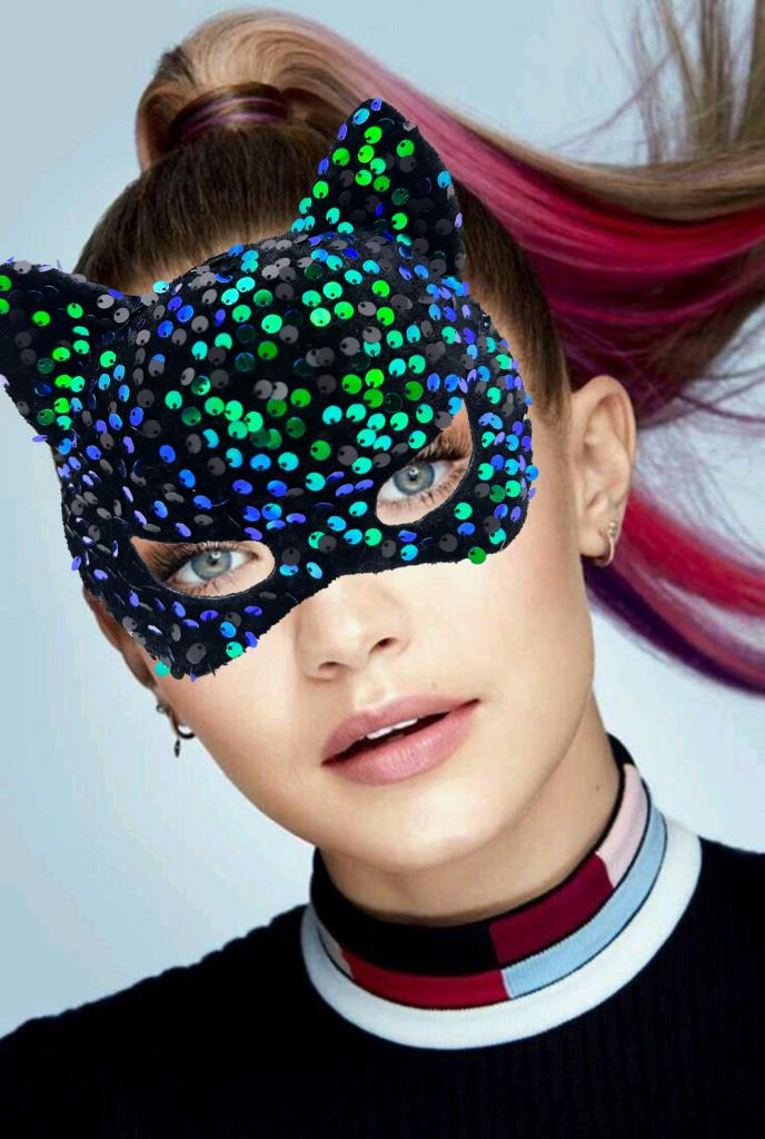 Nessiworld Black Velvet Fabric Blue Green Sequined Sequin Party Mask 16x14 cm