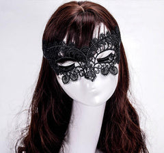 Nessiworld Black Color Lace Cut Lace Embroidered Prom Party Mask No 10