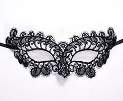 Nessiworld Black Color Lace Cut Lace Embroidered Prom Party Mask No 10