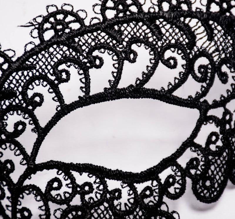 Nessiworld Black Color Lace Cut Lace Embroidered Prom Party Mask No 10