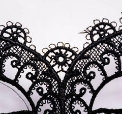 Nessiworld Black Color Lace Cut Lace Embroidered Prom Party Mask No 10