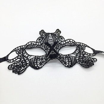 NessiWorld Black Color Lace Cut Lace Embroidered Prom Party Mask No 11