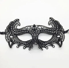 Nessiworld Black Color Lace Cut Lace Embroidered Prom Party Mask No. 4