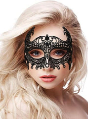 Nessiworld Black Color Lace Cut Lace Embroidered Prom Party Mask No. 4