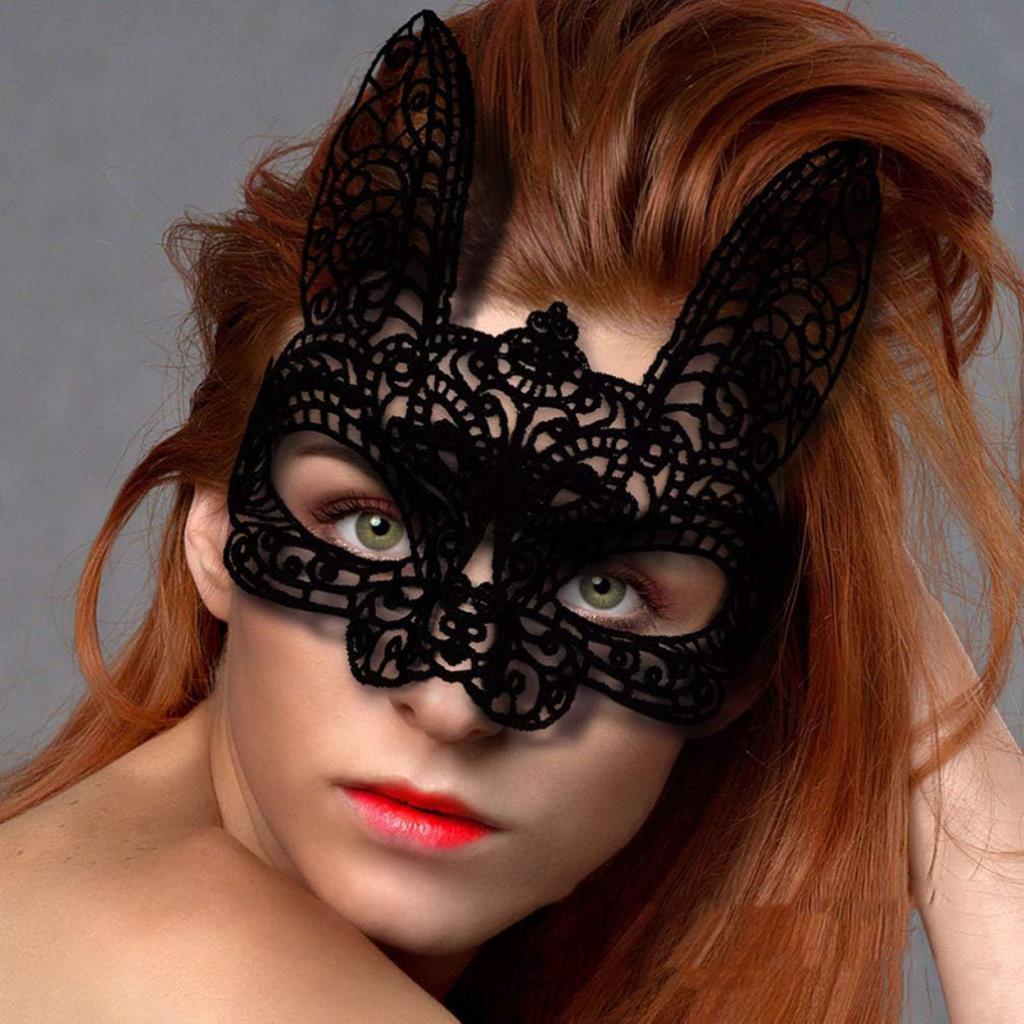 Nessiworld Black Color Lace Cut Lace Embroidered Prom Party Mask No 7