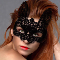 Nessiworld Black Color Lace Cut Lace Embroidered Prom Party Mask No 7