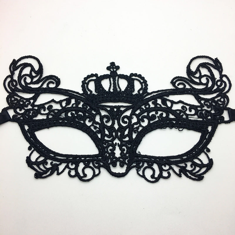 NessiWorld Black Color Lace Cut Lace Embroidered Prom Party Mask No 9