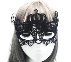 NessiWorld Black Color Lace Cut Lace Embroidered Prom Party Mask No 9