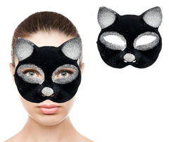 Nessiworld Black Color Silver Glitter Suede Coating Cat Mask 18x14 cm